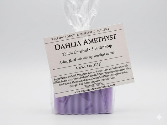 Dahlia Amethyst – Tallow Enriched 3 Butter Soap